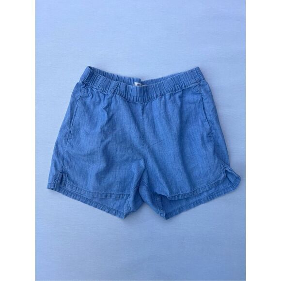 Madewell Chambray Blue 100% Cotton Pull On Shorts Edwina Wash size XS - Picture 2 of 5